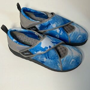 Jambu Millie Eco Vegan walking shoe 7.5W comfort casual abstract blue tie dye